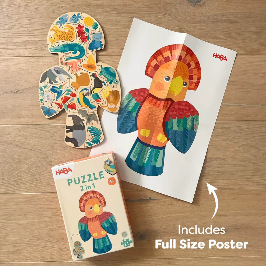 Parrot 2-in-1 Wooden Puzzle