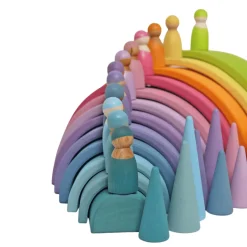 12 Pastel Wooden Peg Dolls