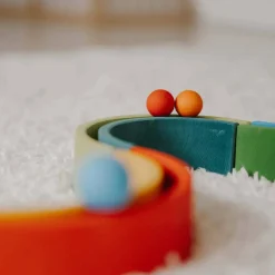 12-Piece Wooden Rainbow Stacking Tunnel