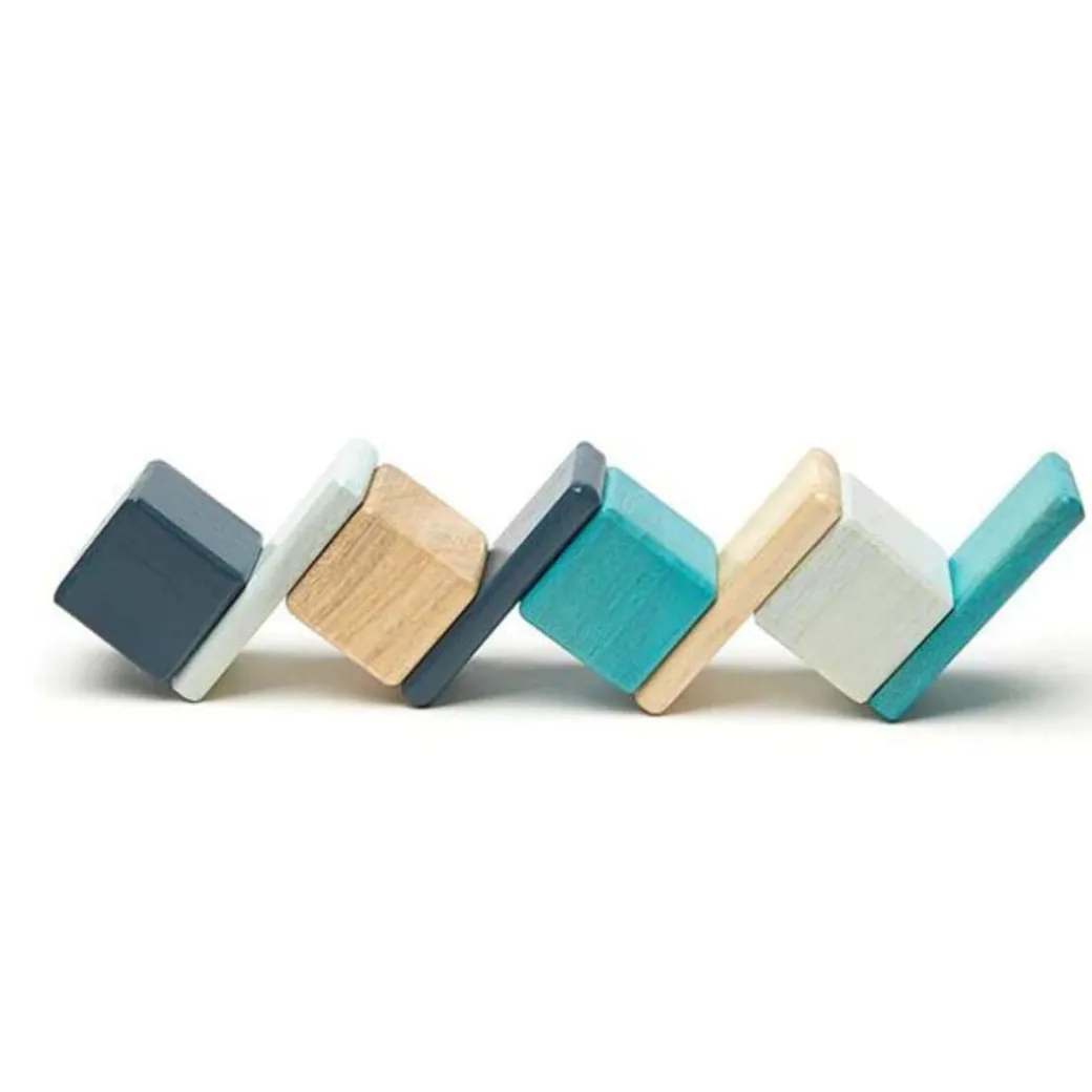 Pocket Pouch Wooden Magnetic Blocks - Blues