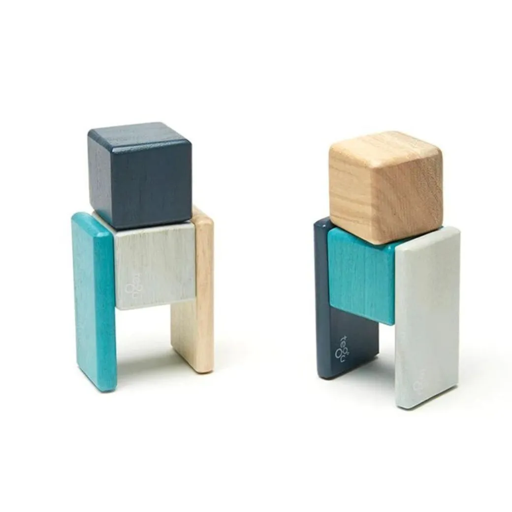 Pocket Pouch Wooden Magnetic Blocks - Blues