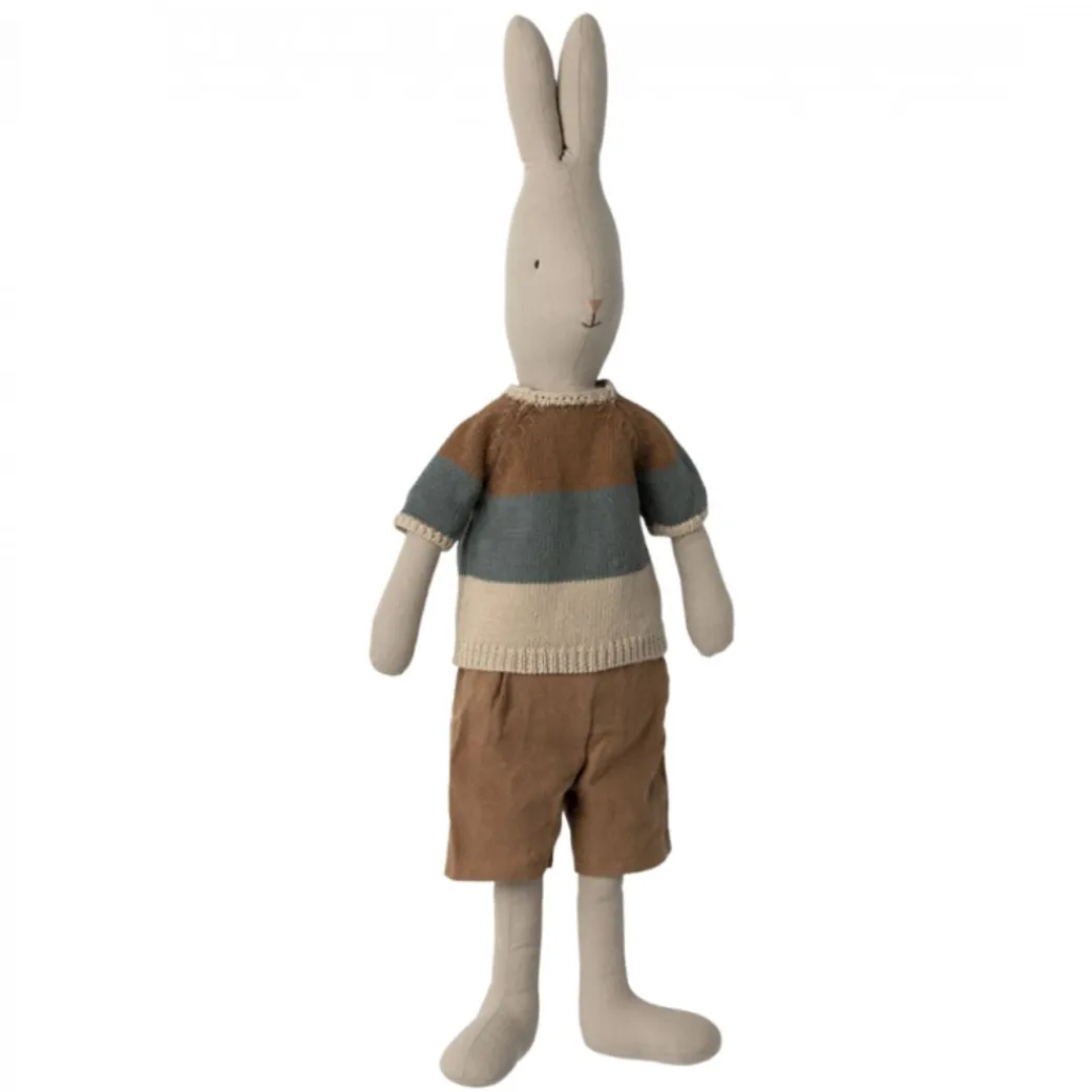 Rabbit in Knitted Shirt and Shorts - Size 4
