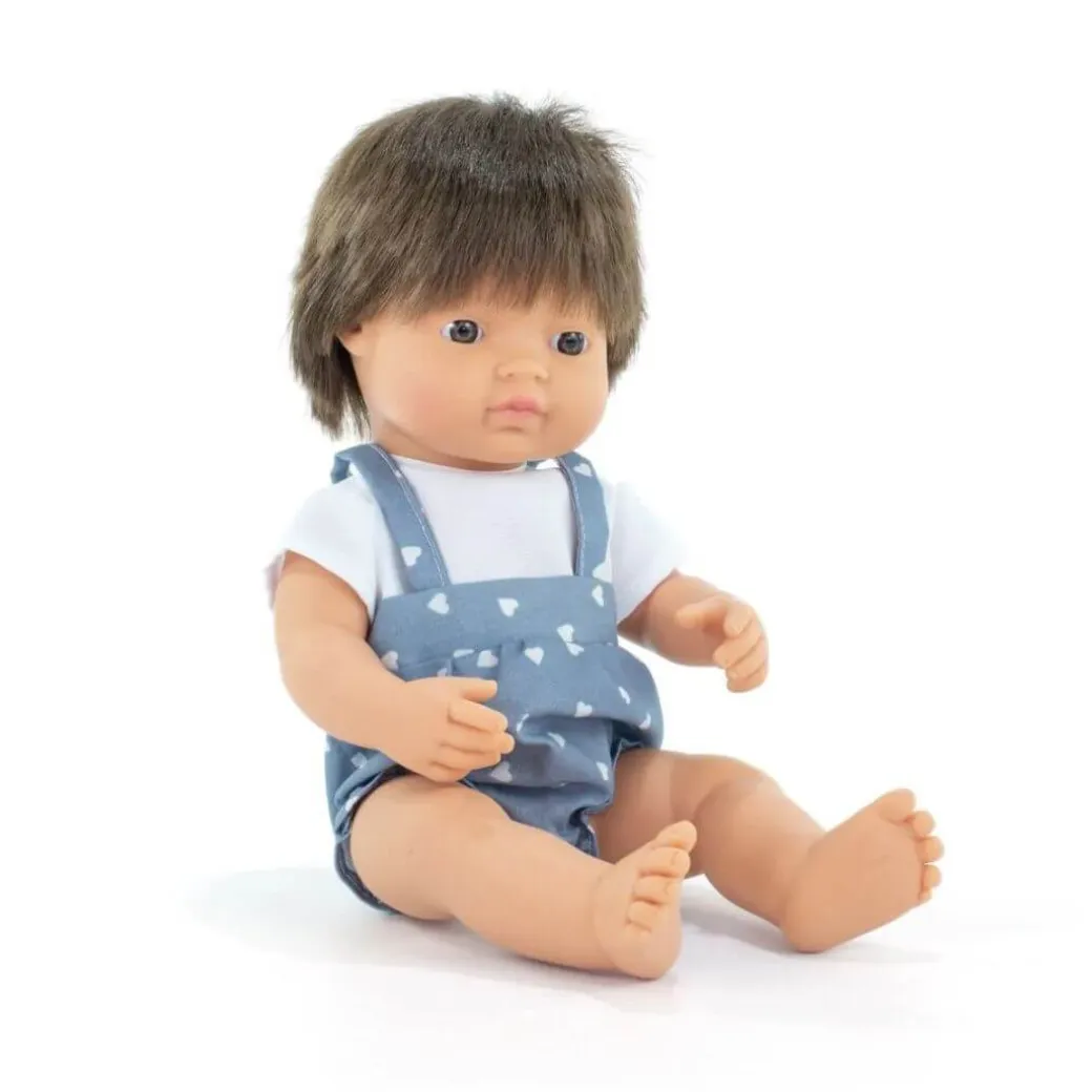 Realistic Montessori Doll - White Boy with Brown Hair
