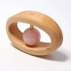 Rose Quartz Wooden Baby Rattle