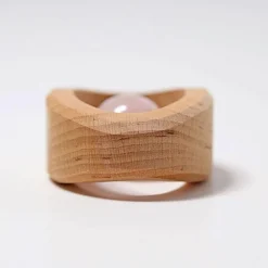 Rose Quartz Wooden Baby Rattle