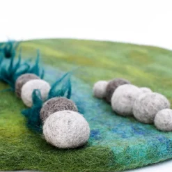 Round Felted River Play Mat