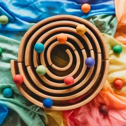 Small Wooden Rainbow Balls, Set of 12