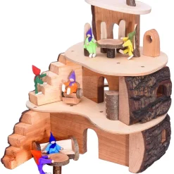 Small Wooden Tree House Dollhouse