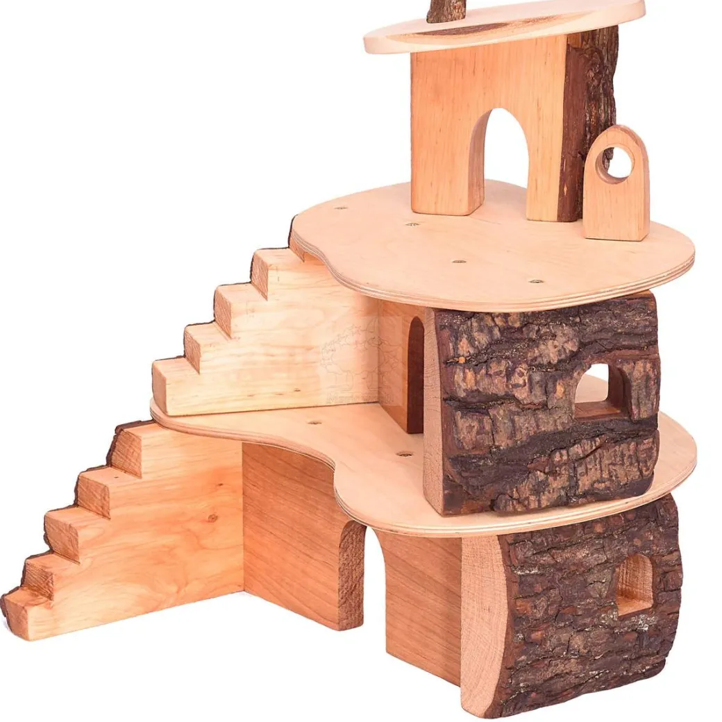 Small Wooden Tree House Dollhouse