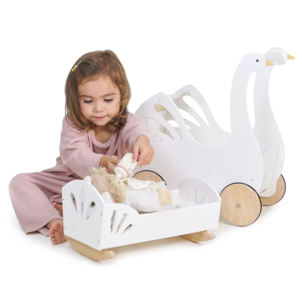 Sweet Wooden Swan Dolly Bed