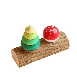 Tree & Mushroom Wooden Top Set