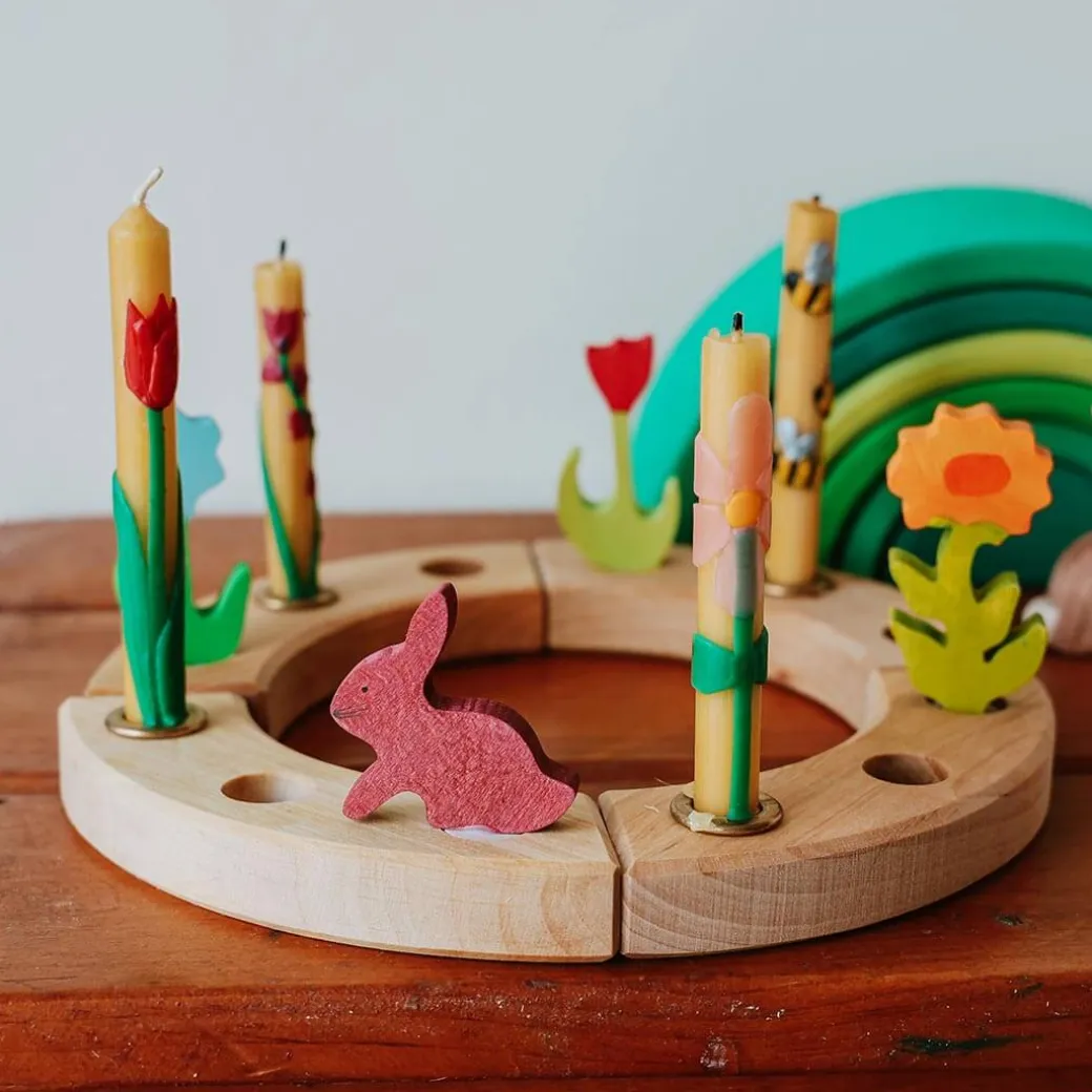 Waldorf Wooden Birthday Ring - Natural