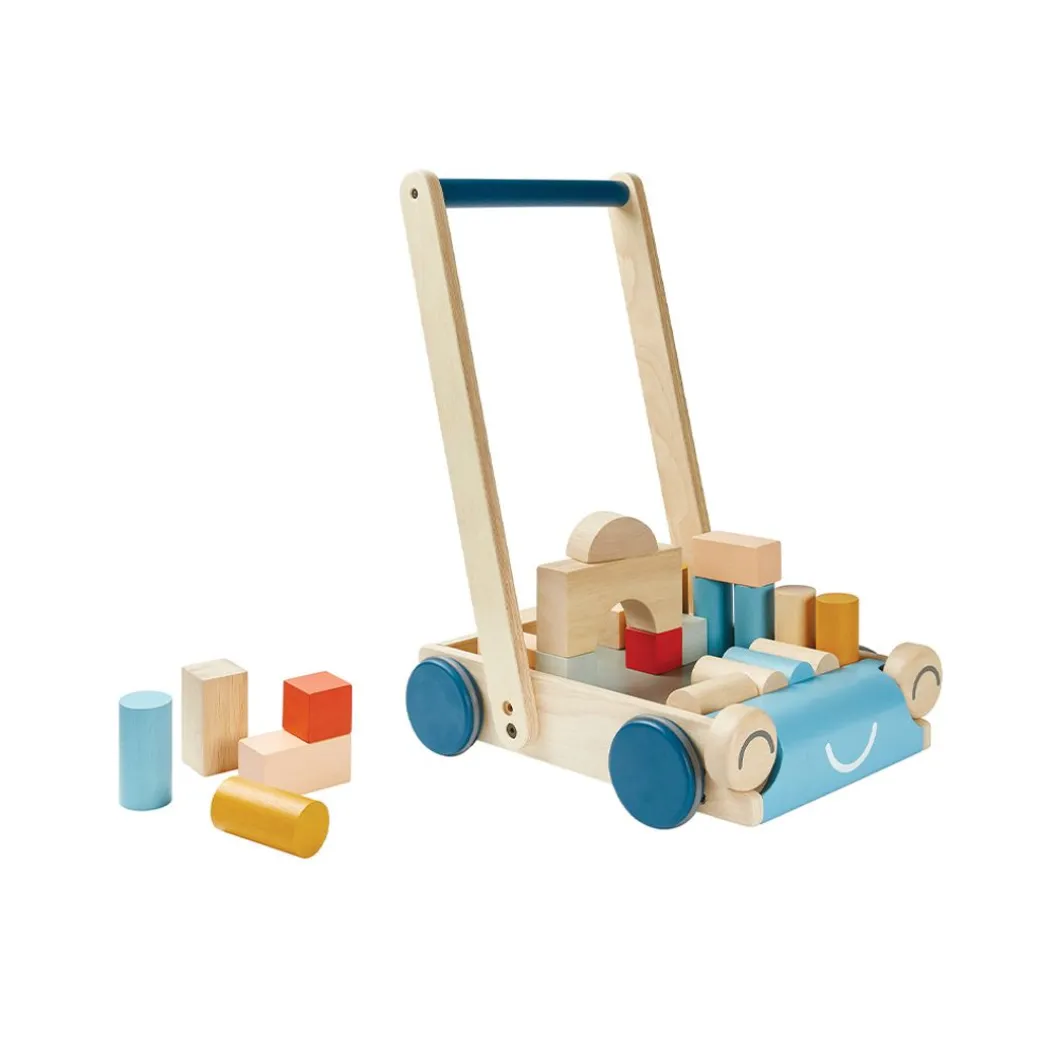 Wooden Baby Walker & Block Set