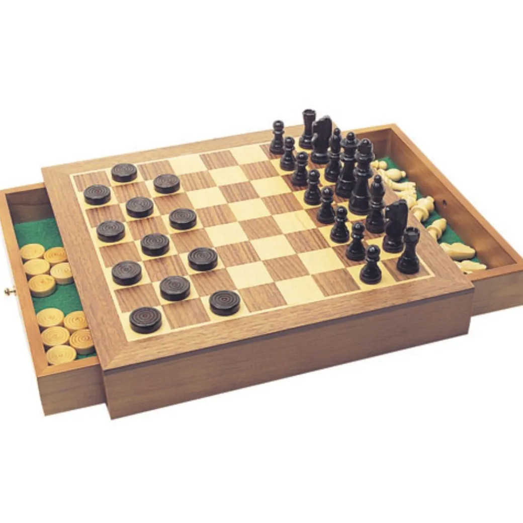 Wooden Chess and Checkers Set
