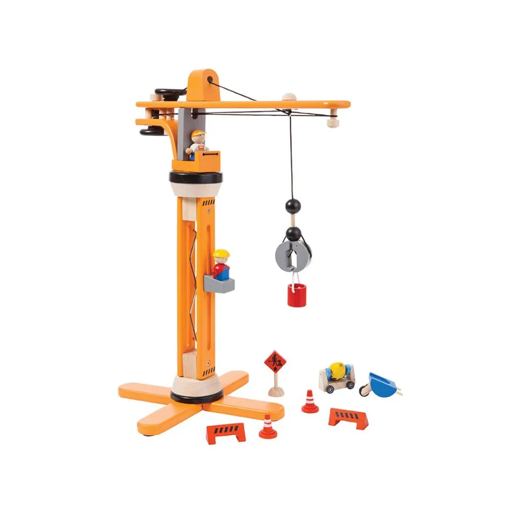 Wooden Construction Toys Crane Set