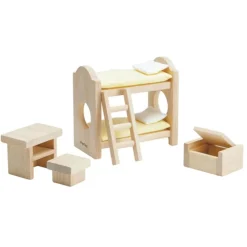 Wooden Dollhouse Furniture - Children's Bedroom