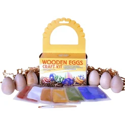 Wooden Egg-Painting Craft Kit