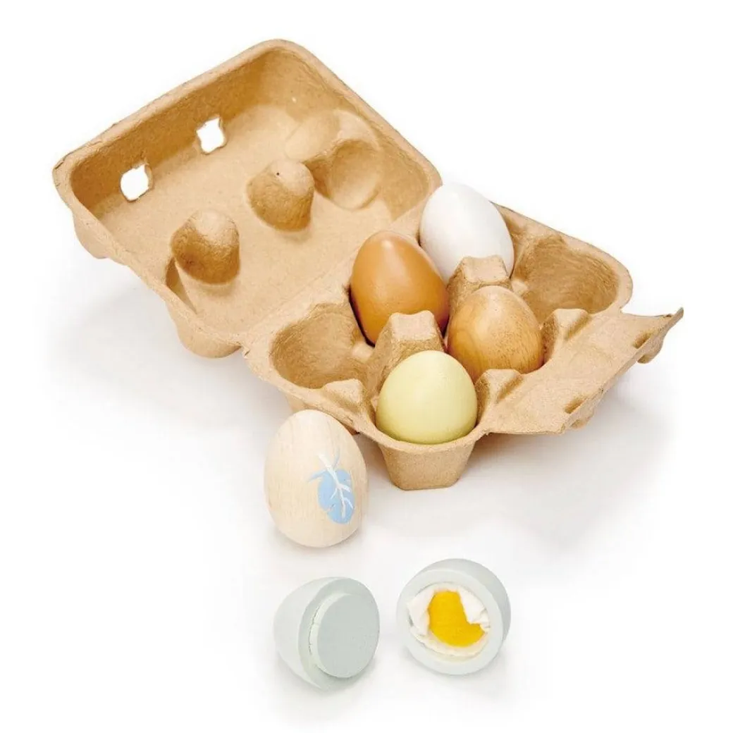 Wooden Eggs, Set of 6
