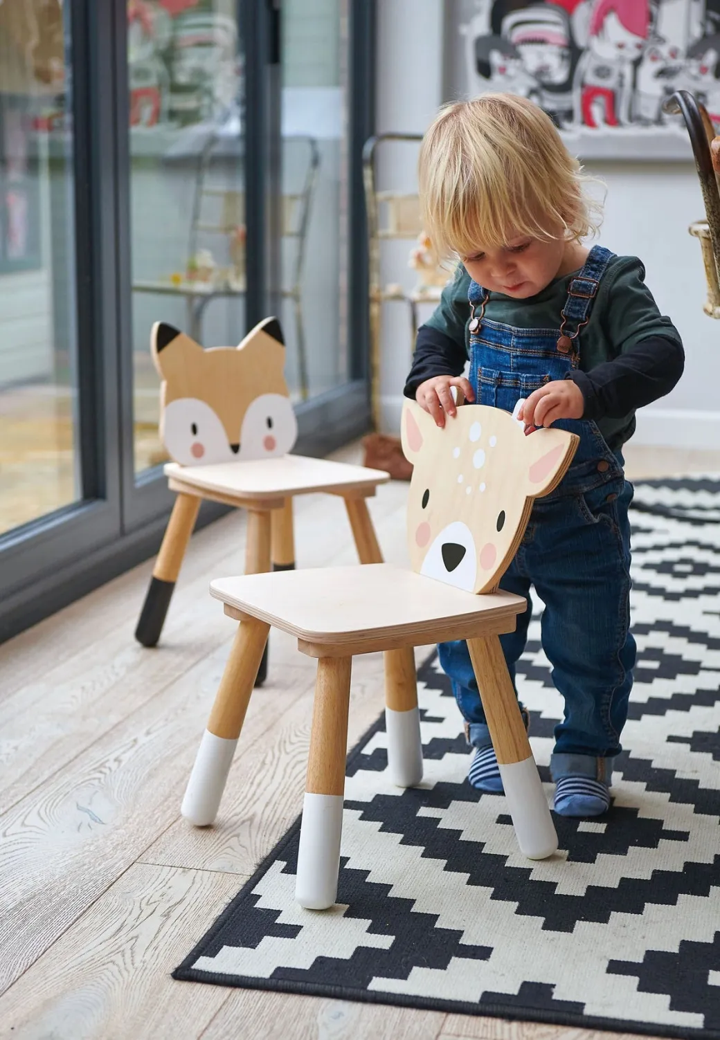 Wooden Forest Deer Chair