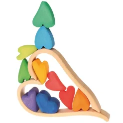 Wooden Heart Blocks - Rainbow