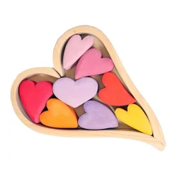 Wooden Heart Blocks - Red
