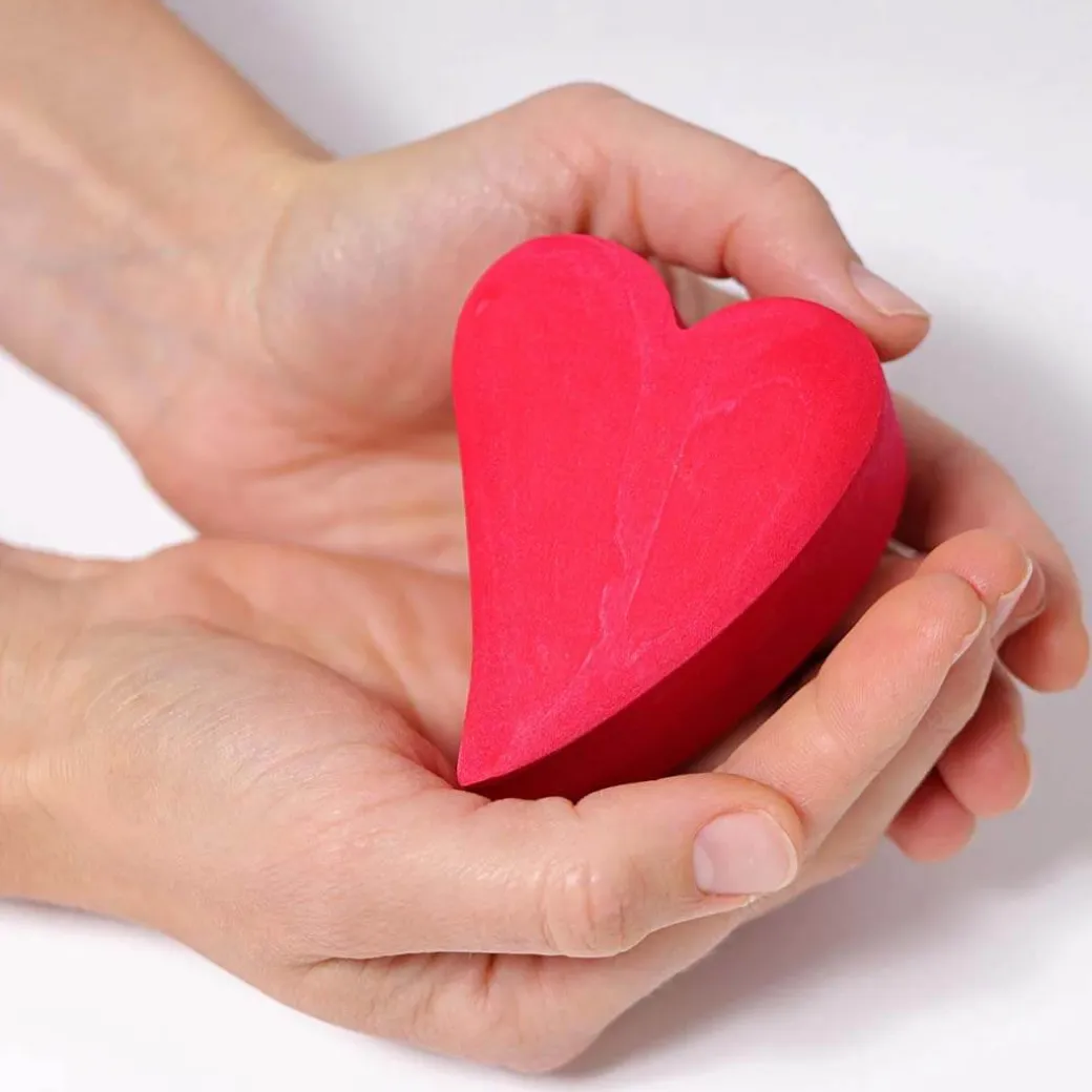 Wooden Heart Blocks - Red