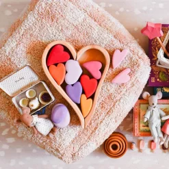 Wooden Heart Blocks - Red