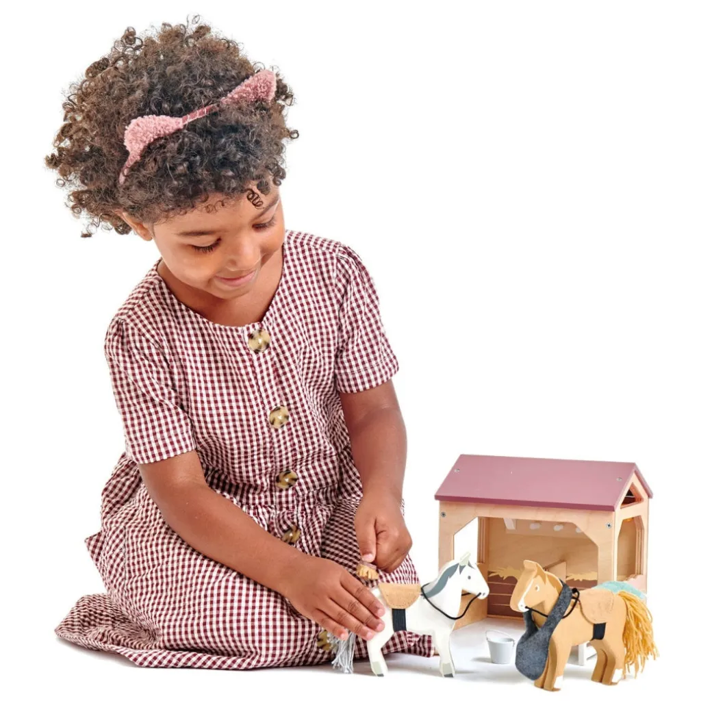 Wooden Horse Stable Play Set