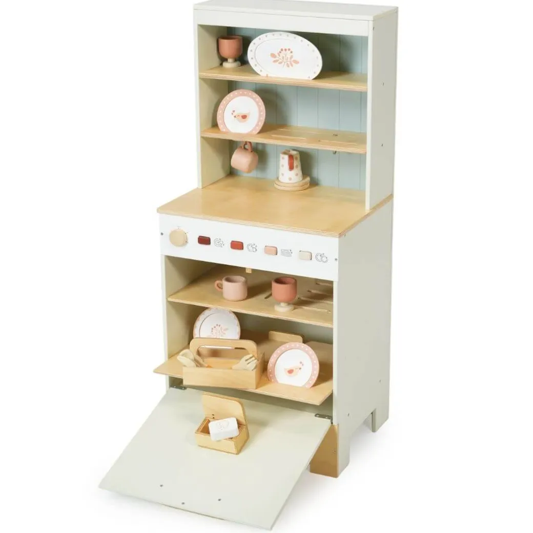 Wooden Kitchen Hutch and Dishwasher Playset