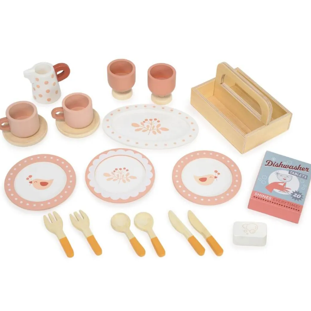 Wooden Kitchen Hutch and Dishwasher Playset