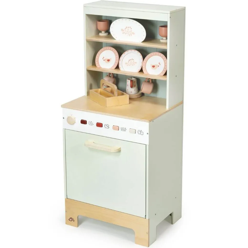 Wooden Kitchen Hutch and Dishwasher Playset
