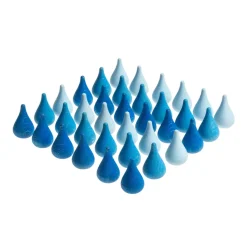 Wooden Mandala Set, Blue Raindrops