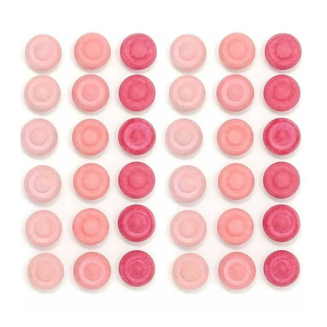 Wooden Mandala Set, Pink Flowers