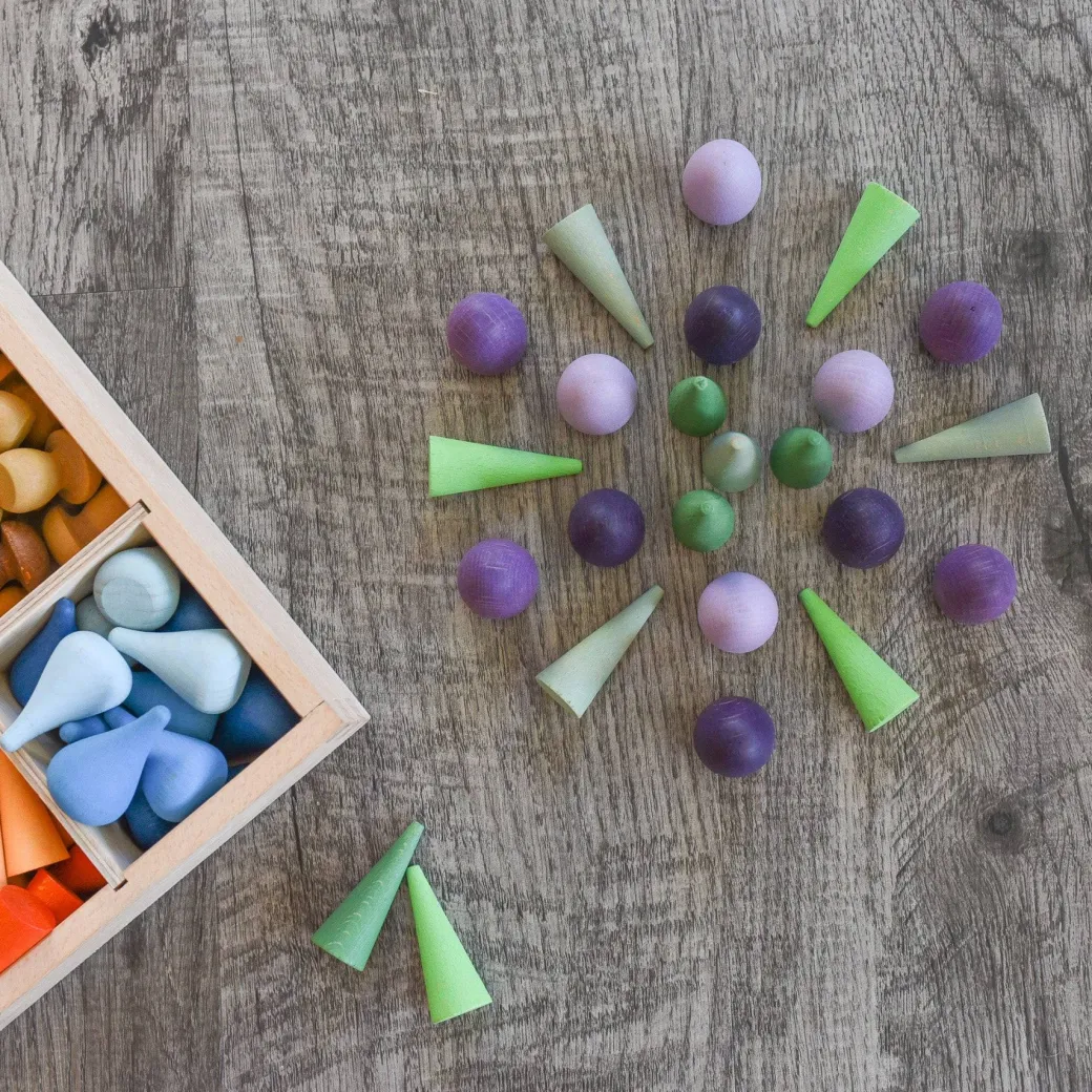 Wooden Mandala Set, Purple Eggs