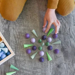 Wooden Mandala Set, Purple Eggs