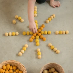 Wooden Mandala Set, Yellow Beehives