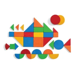 Wooden Mosaic Shapes with Container