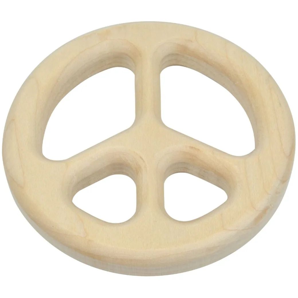Wooden Peace Sign Baby Teether