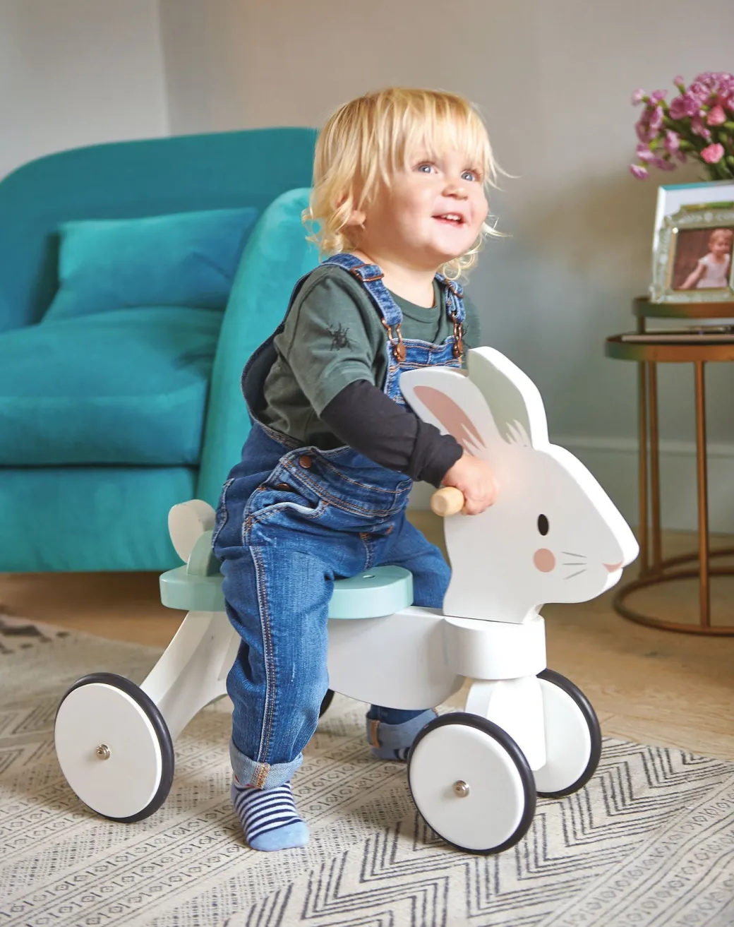 Wooden Rabbit Ride On Toy