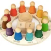 Wooden Rainbow Perpetual Calendar with Peg Figures