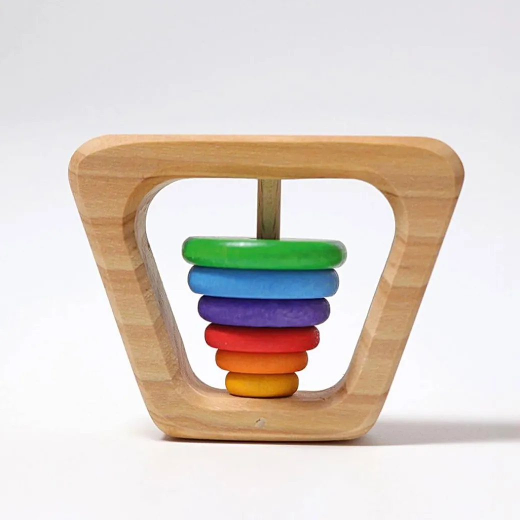 Wooden Rainbow Pyramid Rattle