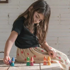 6 Wooden Rainbow Tomten Figures