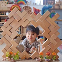 Wooden Stairway Building Blocks Set