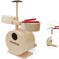 Wooden Toy Drum Set with Cymbals